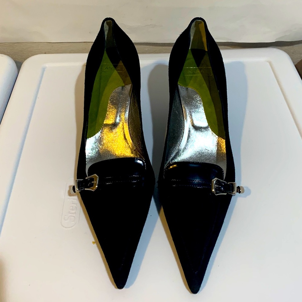Never Been Worn Anna F. Black Buckle Pointy Heels